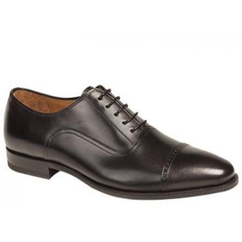 Mezlan "Pineda" 6179 Black Genuine British Calfskin Cap Toe Oxford Shoes
